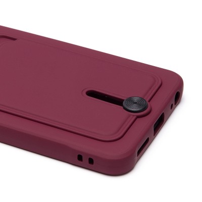 Чехол-накладка для Infinix Smart 8 (бордовый) - SC304 с картхолдером