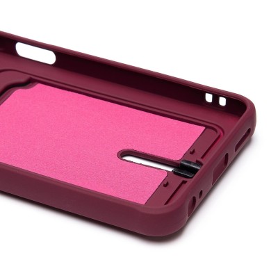 Чехол-накладка для Infinix Smart 8 (бордовый) - SC304 с картхолдером
