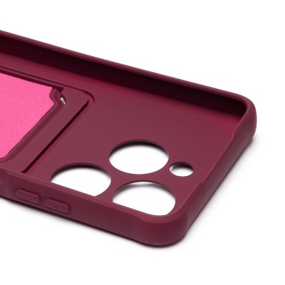 Чехол-накладка для Infinix Smart 8 (бордовый) - SC304 с картхолдером