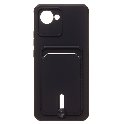 Чехол-накладка для Realme C30 (черный) - SC304 с картхолдером