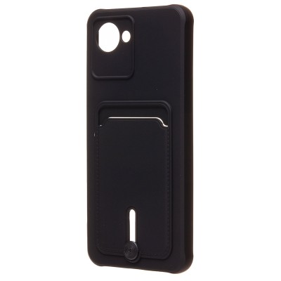 Чехол-накладка для Realme C30 (черный) - SC304 с картхолдером