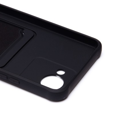 Чехол-накладка для Realme C30 (черный) - SC304 с картхолдером