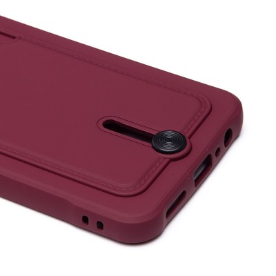 Чехол-накладка для Realme C30 (бордовый) - SC304 с картхолдером