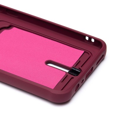 Чехол-накладка для Realme C30 (бордовый) - SC304 с картхолдером