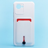Чехол-накладка для Realme C30 (белый) - SC304 с картхолдером