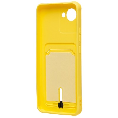 Чехол-накладка для Realme C30 (желтый) - SC304 с картхолдером