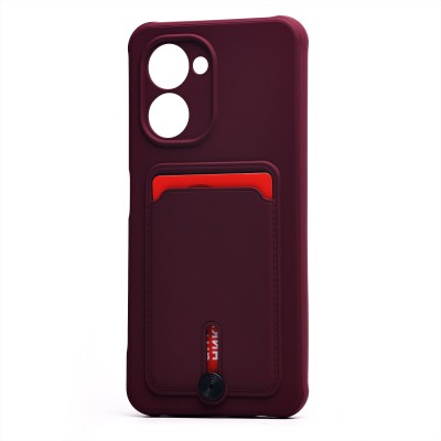 Чехол-накладка для Realme C33 (бордовый) - SC304 с картхолдером