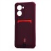 Чехол-накладка для Realme C33 (бордовый) - SC304 с картхолдером
