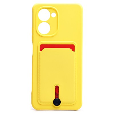 Чехол-накладка для Realme C33 (желтый) - SC304 с картхолдером