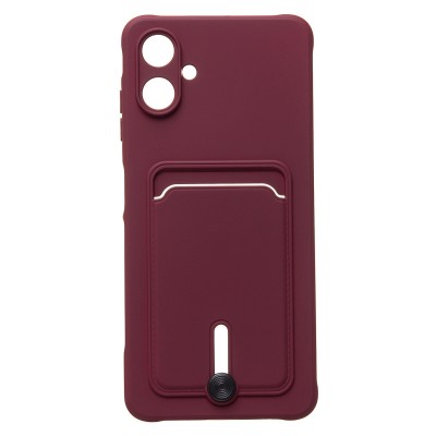 Чехол-накладка для Samsung Galaxy A06 (бордовый) - SC304 с картхолдером