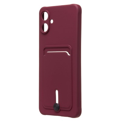 Чехол-накладка для Samsung Galaxy A06 (бордовый) - SC304 с картхолдером