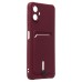 Чехол-накладка для Samsung Galaxy A06 (бордовый) - SC304 с картхолдером