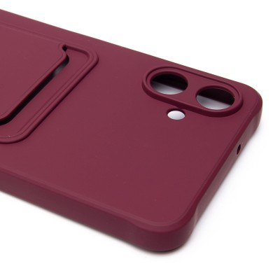 Чехол-накладка для Samsung Galaxy A06 (бордовый) - SC304 с картхолдером