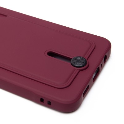 Чехол-накладка для Samsung Galaxy A06 (бордовый) - SC304 с картхолдером