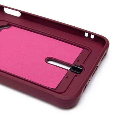 Чехол-накладка для Samsung Galaxy A06 (бордовый) - SC304 с картхолдером