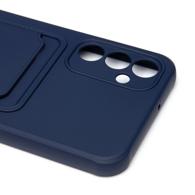 Чехол-накладка для Samsung Galaxy A24 4G (темно-синий) - SC304 с картхолдером