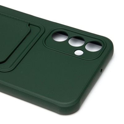 Чехол-накладка для Samsung Galaxy A24 4G (темно-зеленый) - SC304 с картхолдером