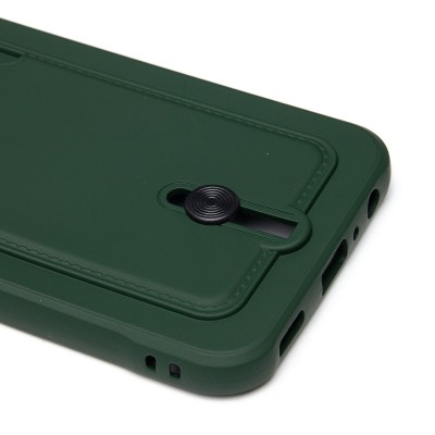 Чехол-накладка для Samsung Galaxy A24 4G (темно-зеленый) - SC304 с картхолдером