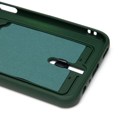 Чехол-накладка для Samsung Galaxy A24 4G (темно-зеленый) - SC304 с картхолдером