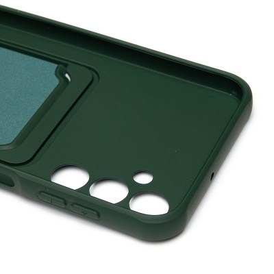 Чехол-накладка для Samsung Galaxy A24 4G (темно-зеленый) - SC304 с картхолдером