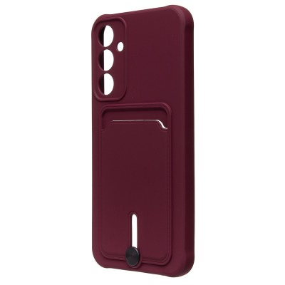 Чехол-накладка для Samsung Galaxy A25 5G (бордовый) - SC304 с картхолдером