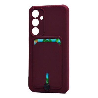 Чехол-накладка для Samsung Galaxy A35 (бордовый) - SC304 с картхолдером