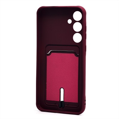 Чехол-накладка для Samsung Galaxy A35 (бордовый) - SC304 с картхолдером