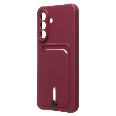 Чехол-накладка для Samsung Galaxy A36 5G (бордовый) - SC304 с картхолдером