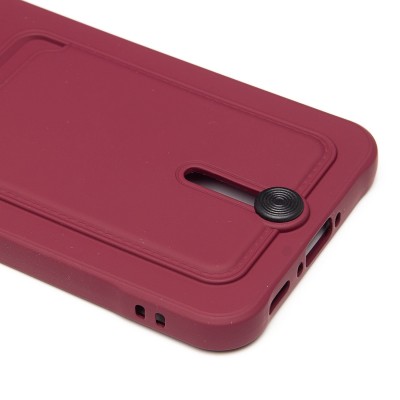 Чехол-накладка для Samsung Galaxy A36 5G (бордовый) - SC304 с картхолдером