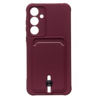 Чехол-накладка для Samsung Galaxy A55 (бордовый) - SC304 с картхолдером