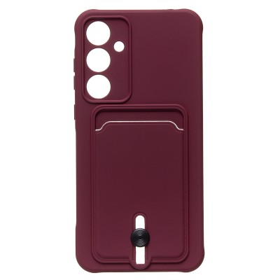 Чехол-накладка для Samsung Galaxy A55 (бордовый) - SC304 с картхолдером