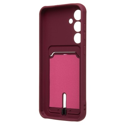 Чехол-накладка для Samsung Galaxy S23FE (бордовый) - SC304 с картхолдером