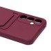 Чехол-накладка для Samsung Galaxy S23FE (бордовый) - SC304 с картхолдером