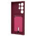 Чехол-накладка для Samsung Galaxy S24 Ultra (бордовый) - SC304 с картхолдером