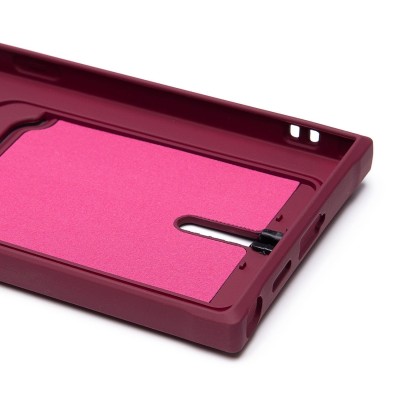 Чехол-накладка для Samsung Galaxy S24 Ultra (бордовый) - SC304 с картхолдером