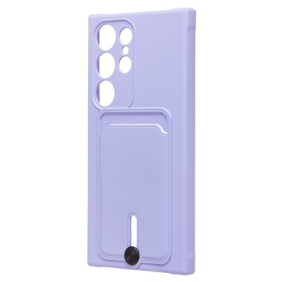 Чехол-накладка для Samsung Galaxy S24 Ultra (светло-фиолетовый) - SC304 с картхолдером