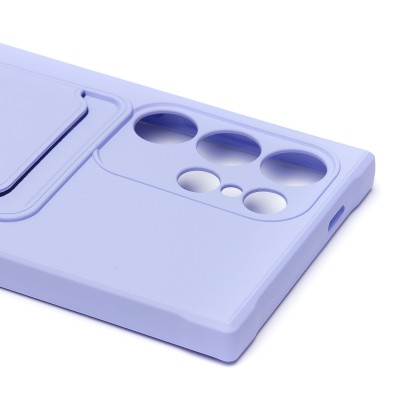 Чехол-накладка для Samsung Galaxy S24 Ultra (светло-фиолетовый) - SC304 с картхолдером