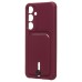 Чехол-накладка для Samsung Galaxy S24+ (бордовый) - SC304 с картхолдером