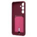 Чехол-накладка для Samsung Galaxy S24+ (бордовый) - SC304 с картхолдером