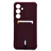 Чехол-накладка для Samsung Galaxy S24FE (бордовый) - SC304 с картхолдером