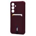 Чехол-накладка для Samsung Galaxy S24FE (бордовый) - SC304 с картхолдером