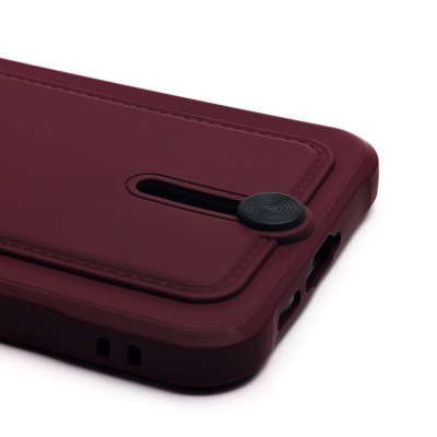 Чехол-накладка для Samsung Galaxy S24FE (бордовый) - SC304 с картхолдером