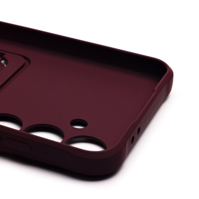 Чехол-накладка для Samsung Galaxy S24FE (бордовый) - SC304 с картхолдером