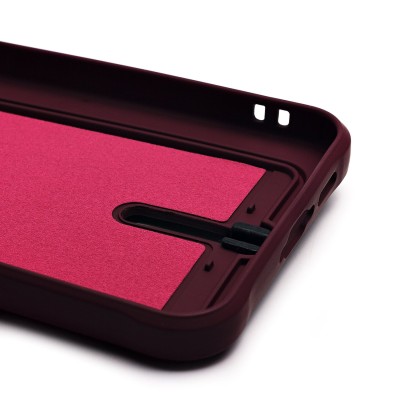 Чехол-накладка для Samsung Galaxy S24FE (бордовый) - SC304 с картхолдером