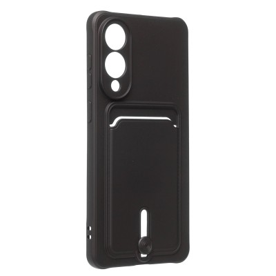 Чехол-накладка для Samsung Galaxy S25 Edge (черный) - SC304 с картхолдером