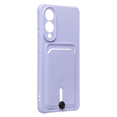 Чехол-накладка для Samsung Galaxy S25 Edge (светло-фиолетовый) - SC304 с картхолдером