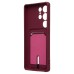 Чехол-накладка для Samsung Galaxy S25 Ultra (бордовый) - SC304 с картхолдером