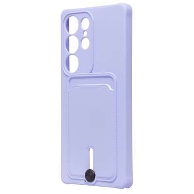 Чехол-накладка для Samsung Galaxy S25 Ultra (светло-фиолетовый) - SC304 с картхолдером
