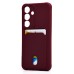 Чехол-накладка для Samsung Galaxy S25 (бордовый) - SC304 с картхолдером