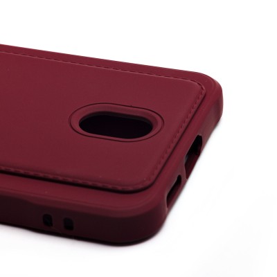 Чехол-накладка для Samsung Galaxy S25 (бордовый) - SC304 с картхолдером